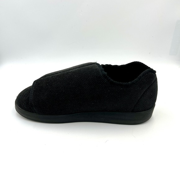 Silverts Slippers Shoes Mens 8 Womens 10 Extra Wide Easy Hook Loop SV15100 Black - Picture 13 of 16